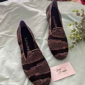 Rothys black and rose  gold